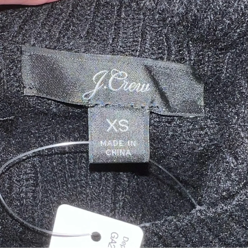 NWT J Crew Wool Blend Ruffle Neck Sweater Black XS